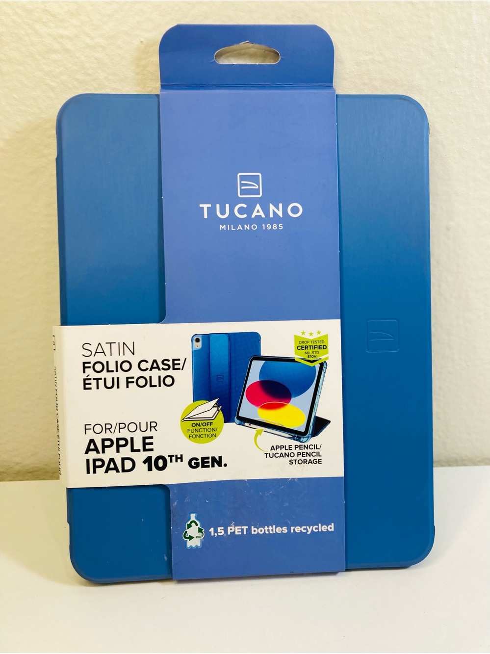 NEW Tucano MADE IN ITALY Satin Folio Case for Apple iPad 10th Gen - Blue